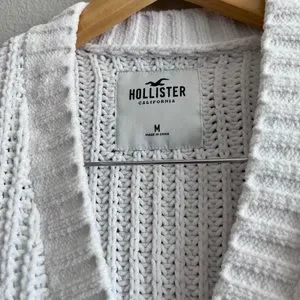 Hollister, Sweaters, Hollister Holey Knit Cardigan In Dark Blue White